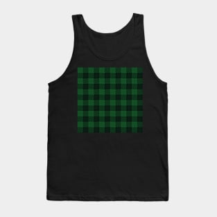 Checker Tartan Green and Black Tank Top